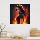 Poster Fille Super-Héros (Cuisine)