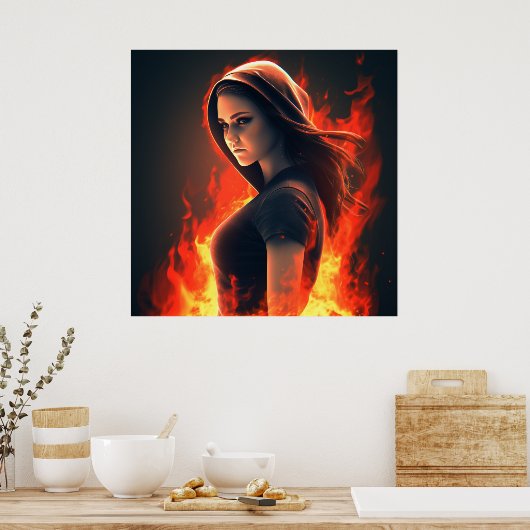 Poster Fille Super-Héros (Cuisine)