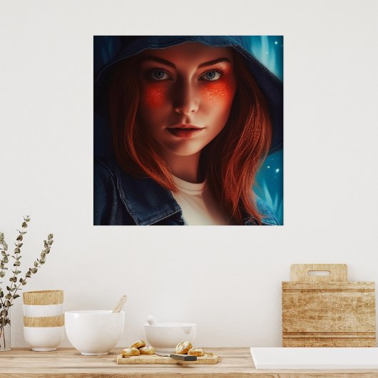 Poster Fille Super-Héros (Cuisine)