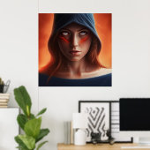 Poster Fille Super-Héros (Bureau à domicile)