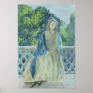 Poster Fille sur Balcony, 1900