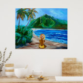 Poster Fille sur la plage (Cuisine)