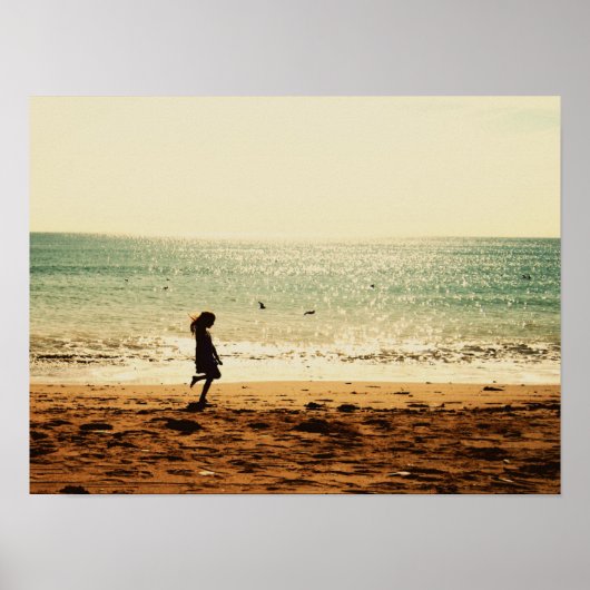 Poster Fille sur la plage (Devant)