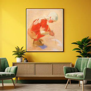 Poster Fille sur le sable, Helene Schjerfbeck