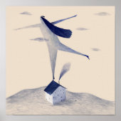 Poster Fille sur le toit (Devant)