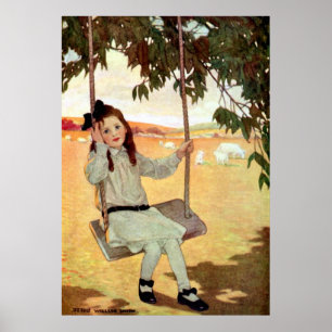 Poster Fille sur une aile
