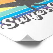 Poster Fille surfeuse Californie Surf Plage Femmes Cu (Coin)