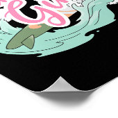Poster Fille surfeuse faisant du surf (Coin)