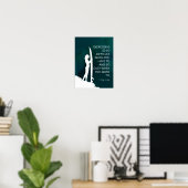 Poster Fille surfeuse inspirante (Bureau à domicile)