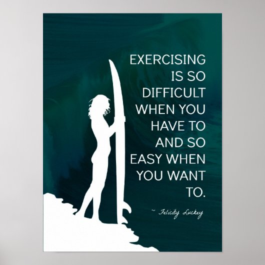 Poster Fille surfeuse inspirante (Devant)