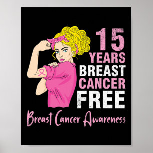 Poster Fille survivante combattant 15 ans Cancer du sein