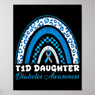 Poster Fille T1d diabète de type 1 sensibilisation bleu g