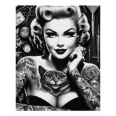 Poster Fille tatouée alternative old school (Devant)