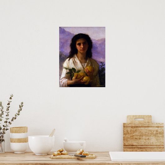 Poster Fille tenant des citrons W.A. Bouguereau Canvas (Cuisine)