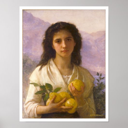 Poster Fille tenant des citrons, William-Adolphe Bouguere (Devant)