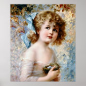 Poster Fille tenant un nid (Devant)