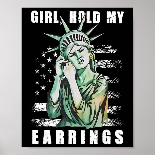Poster Fille Tiens Mon Boucle D'Oreille Mode Combat Statu (Devant)