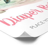 Poster Fille Tortue de mer Baby shower Déchets Raffle (Coin)