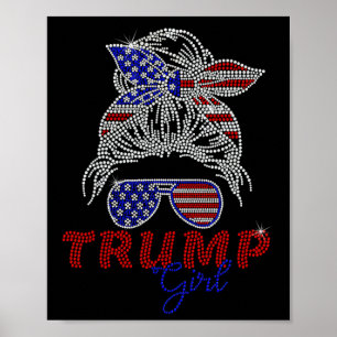 Poster Fille Trump Bun Méssy Vote Pour Trump 2025 Faux Rh