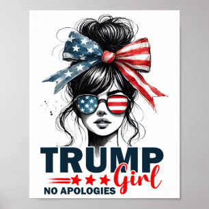 Poster Fille Trump Sans Excuses Bun Décoiffé Lunettes de