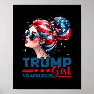 Poster Fille Trump Sans Excuses Bun Emmêlés Lunettes De S