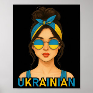 Poster Fille ukrainienne Drapeau Ukraine Petite amie ukra