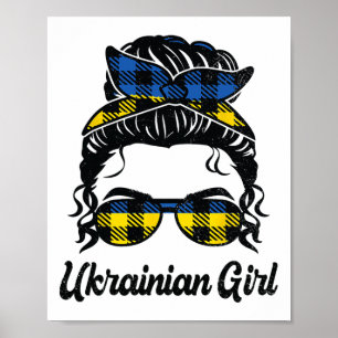 Poster Fille ukrainienne lunettes de soleil cheveux désor
