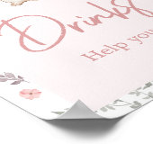 Poster Fille Un Baby shower De Lapin Boissons (Coin)