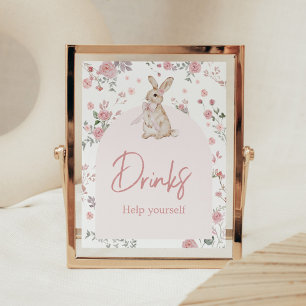 Poster Fille Un Baby shower De Lapin Boissons