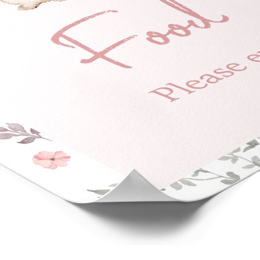 Poster Fille Un Baby shower De Lapin Nourriture (Coin)