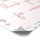 Poster Fille un lapin Merci de Baby shower pour venir (Coin)