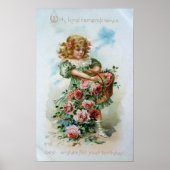 Poster Fille victorienne avec Rose (Devant)