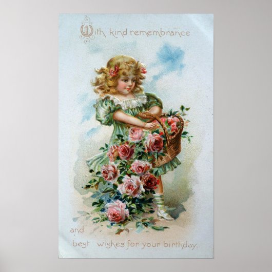 Poster Fille victorienne avec Rose (Devant)