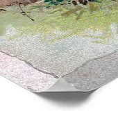 Poster Fille victorienne sur clôture avec lapins de Pâque (Coin)