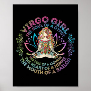 Poster Fille Vierge L'Âme D'Une Gitane Anniversaire Hippi