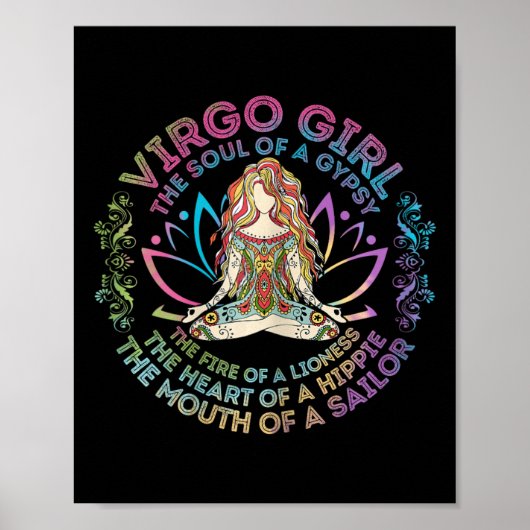 Poster Fille Vierge L'Âme D'Une Gitane Anniversaire Hippi (Devant)
