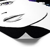 Poster Fille visage jolie illustration de mode fine art (Coin)