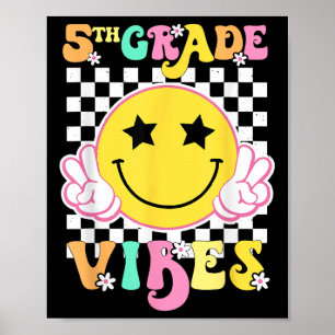 Poster Filles 5e année Vibes Sourire Visage Retour à l'éc