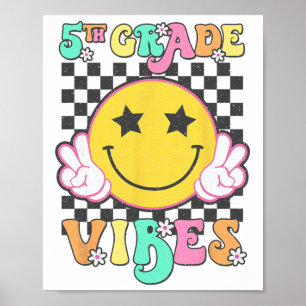 Poster Filles 5e année Vibes Sourire visage retour à l'éc