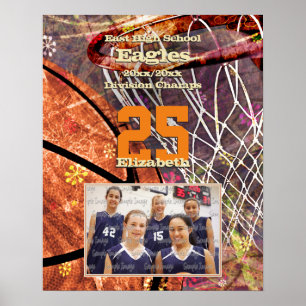 Poster filles ajouter votre photo d'équipe de basket