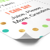 Poster Filles Anniversaire Monnaie rose Turquoise Deuxièm (Coin)