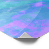 Poster Filles Aquarelle Pastel Violet Bleu Rose (Coin)