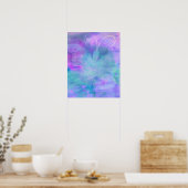 Poster Filles aquarelle pastel violet sarcelle bleu rose (Cuisine)