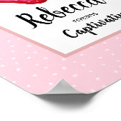 Poster Filles Aquarelle rose fraise & signification du no (Coin)