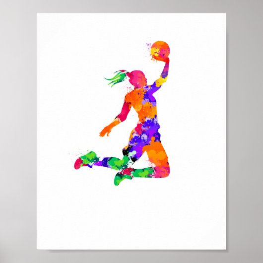 Poster Filles Basketball Pour Ventilateur De Basketball E (Devant)