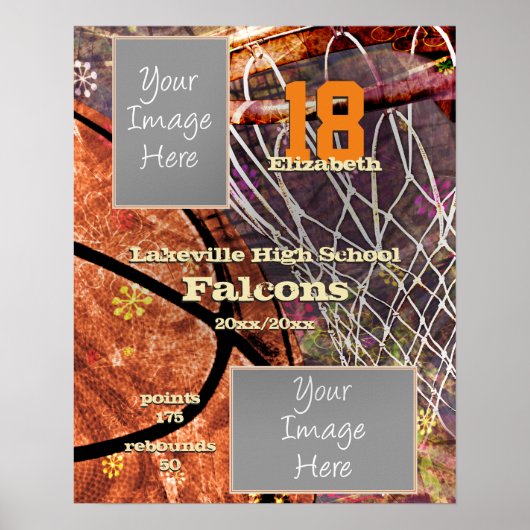 Poster filles basketteur équipe photos sports (Devant)