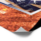 Poster filles bleu gris équipe couleurs photo basket-ball (Coin)