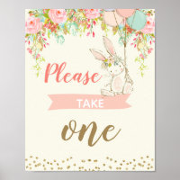 Filles Bunny Favor Signal 8x10 pouces