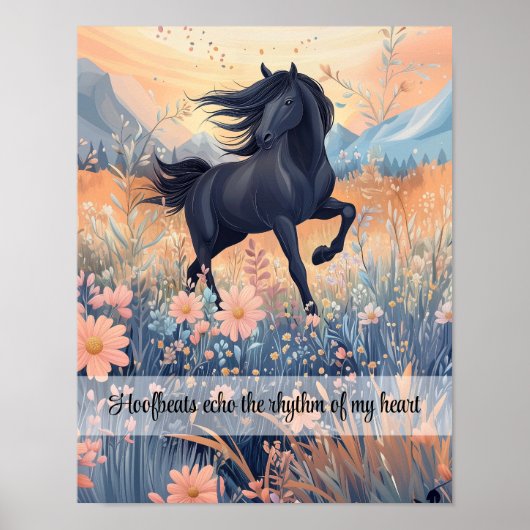 Poster Filles Cheval Wild Custom Slogan Équestre Vibrant (Devant)