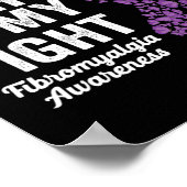 Poster Filles combat est mon combat violet fibromyalgie A (Coin)